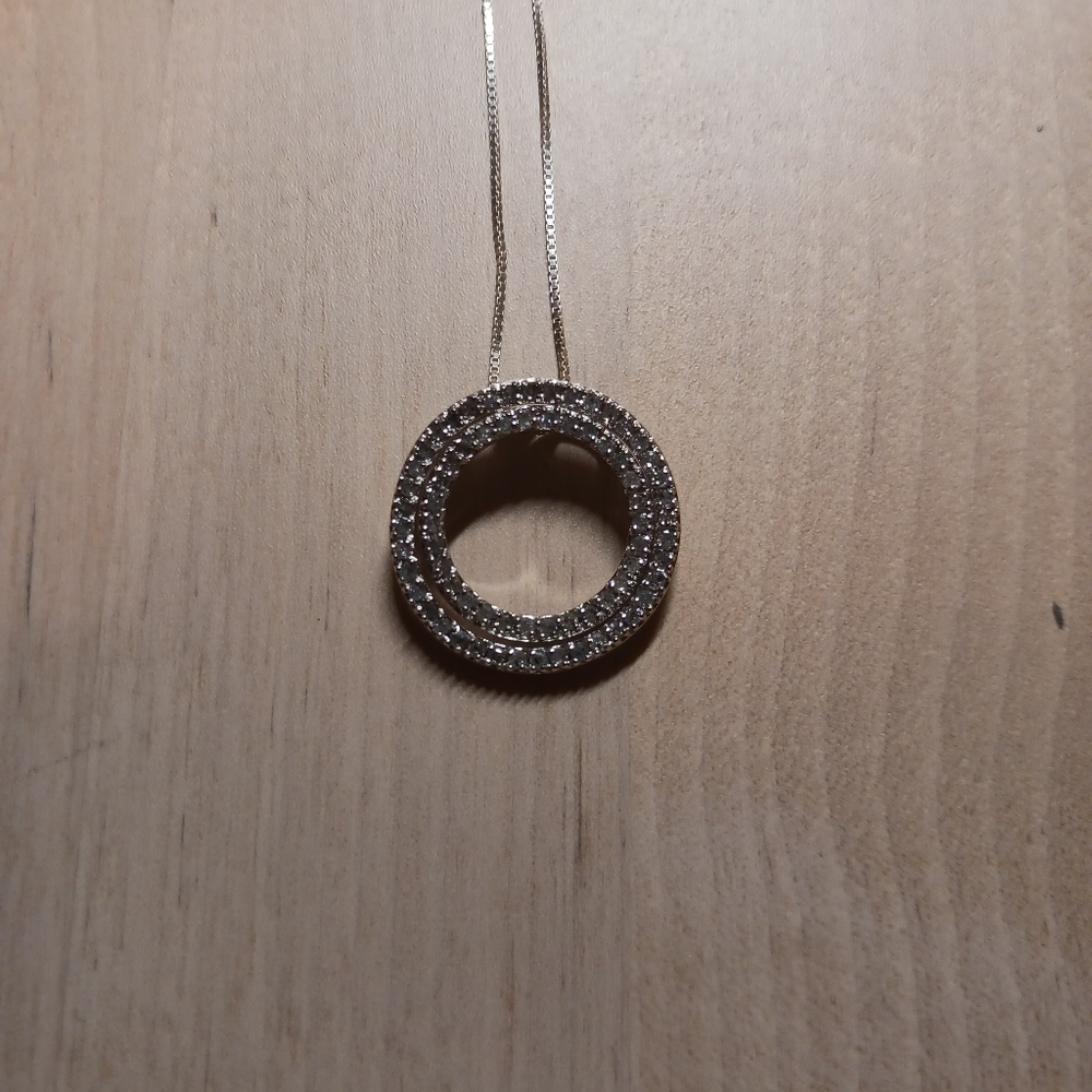 Diamond Necklace Pendant in Sterling Silver - Picture 5 of 8